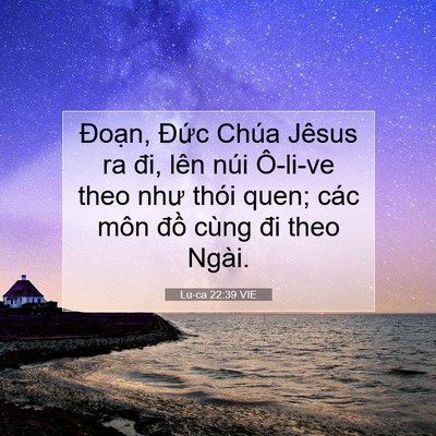 Picture 07 - Lu-ca 22:39 VIE - Đoạn, Đức Chúa Jêsus ra đi, lên núi - Bible Verse Picture