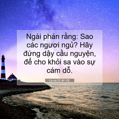 Picture 07 - Lu-ca 22:46 VIE - Ngài phán rằng: Sao các ngươi ngủ? Hãy - Bible Verse Picture