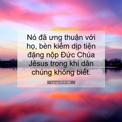 Picture 07 - Lu-ca 22:6 VIE - Nó đã ưng thuận với họ, bèn kiếm - Bible Verse Picture