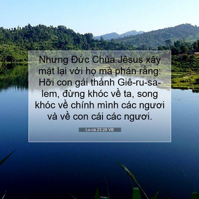 Picture 07 - Lu-ca 23:28 VIE - Nhưng Đức Chúa Jêsus xây mặt lại với - Bible Verse Picture