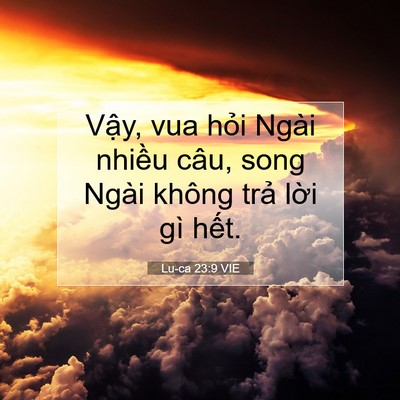 Picture 07 - Lu-ca 23:9 VIE - Vậy, vua hỏi Ngài nhiều câu, song Ngài - Bible Verse Picture