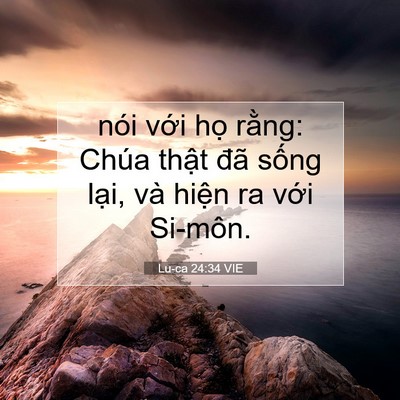 Picture 07 - Lu-ca 24:34 VIE - nói với họ rằng: Chúa thật đã sống - Bible Verse Picture