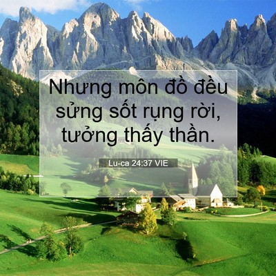 Picture 07 - Lu-ca 24:37 VIE - Nhưng môn đồ đều sửng sốt rụng - Bible Verse Picture