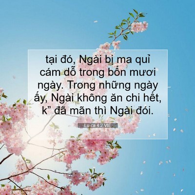 Picture 07 - Lu-ca 4:2 VIE - tại đó, Ngài bị ma quỉ cám dỗ trong - Bible Verse Picture