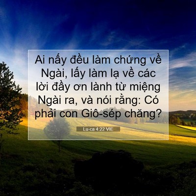 Picture 07 - Lu-ca 4:22 VIE - Ai nấy đều làm chứng về Ngài, lấy - Bible Verse Picture