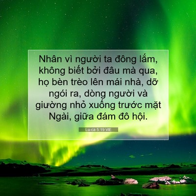 Picture 07 - Lu-ca 5:19 VIE - Nhân vì người ta đông lắm, không biết - Bible Verse Picture