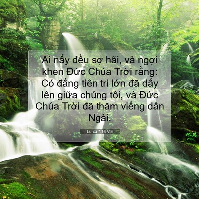Picture 07 - Lu-ca 7:16 VIE - Ai nấy đều sợ hãi, và ngợi khen Đức - Bible Verse Picture