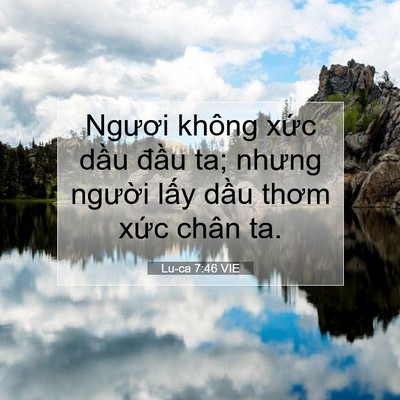 Picture 07 - Lu-ca 7:46 VIE - Ngươi không xức dầu đầu ta; nhưng - Bible Verse Picture