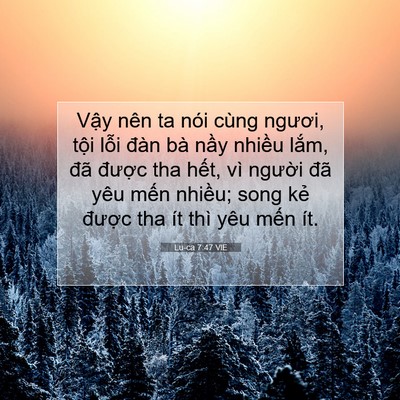 Picture 07 - Lu-ca 7:47 VIE - Vậy nên ta nói cùng ngươi, tội lỗi - Bible Verse Picture