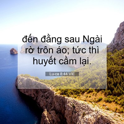 Picture 07 - Lu-ca 8:44 VIE - đến đằng sau Ngài rờ trôn áo; tức - Bible Verse Picture