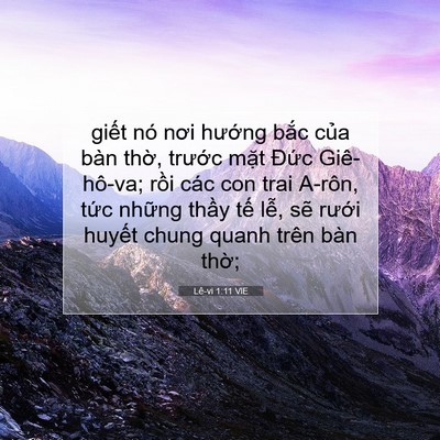 Picture 07 - Lê-vi 1:11 VIE - giết nó nơi hướng bắc của bàn thờ, - Bible Verse Picture