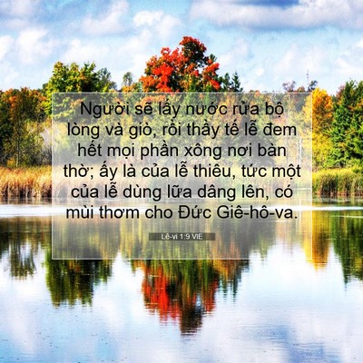 Picture 07 - Lê-vi 1:9 VIE - Người sẽ lấy nước rửa bộ lòng và - Bible Verse Picture