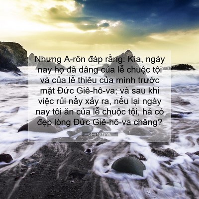 Picture 07 - Lê-vi 10:19 VIE - Nhưng A-rôn đáp rằng: Kìa, ngày nay họ - Bible Verse Picture