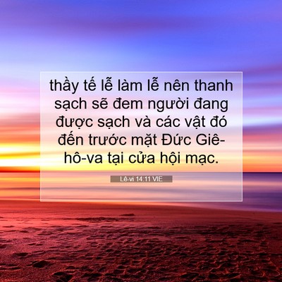 Picture 07 - Lê-vi 14:11 VIE - thầy tế lễ làm lễ nên thanh sạch sẽ - Bible Verse Picture