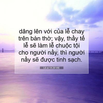 Picture 07 - Lê-vi 14:20 VIE - dâng lên với của lễ chay trên bàn - Bible Verse Picture
