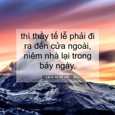 Picture 07 - Lê-vi 14:38 VIE - thì thầy tế lễ phải đi ra đến cửa - Bible Verse Picture