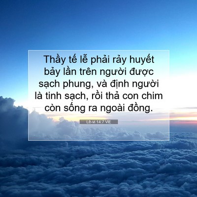 Picture 07 - Lê-vi 14:7 VIE - Thầy tế lễ phải rảy huyết bảy lần - Bible Verse Picture