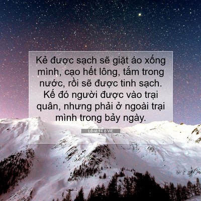 Picture 07 - Lê-vi 14:8 VIE - Kẻ được sạch sẽ giặt áo xống - Bible Verse Picture