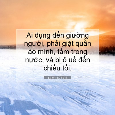 Picture 07 - Lê-vi 15:21 VIE - Ai đụng đến giường người, phải - Bible Verse Picture