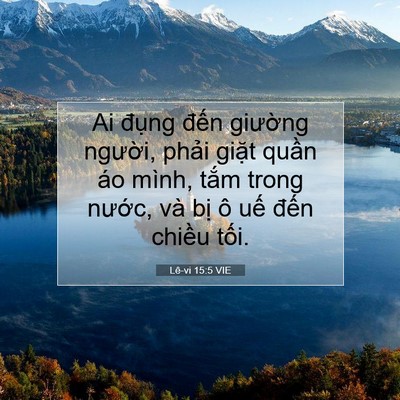 Picture 07 - Lê-vi 15:5 VIE - Ai đụng đến giường người, phải - Bible Verse Picture