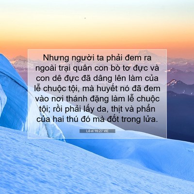 Picture 07 - Lê-vi 16:27 VIE - Nhưng người ta phải đem ra ngoài trại - Bible Verse Picture