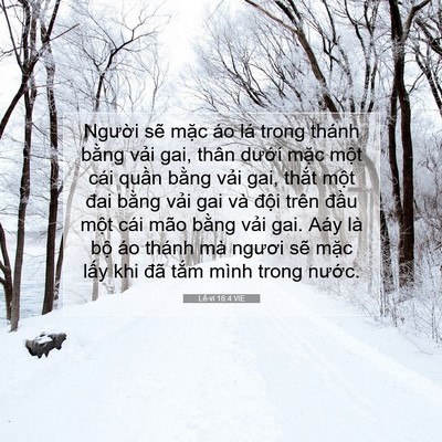 Picture 07 - Lê-vi 16:4 VIE - Người sẽ mặc áo lá trong thánh bằng - Bible Verse Picture
