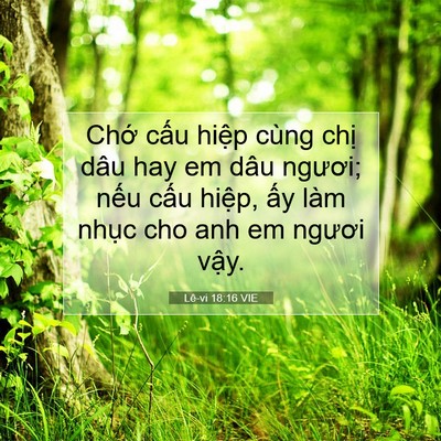 Picture 07 - Lê-vi 18:16 VIE - Chớ cấu hiệp cùng chị dâu hay em dâu - Bible Verse Picture