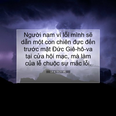 Picture 07 - Lê-vi 19:21 VIE - Người nam vì lỗi mình sẽ dẫn một con - Bible Verse Picture