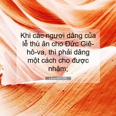 Picture 07 - Lê-vi 19:5 VIE - Khi các ngươi dâng của lễ thù ân cho - Bible Verse Picture
