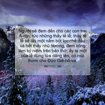 Picture 07 - Lê-vi 2:2 VIE - Người sẽ đem đến cho các con trai - Bible Verse Picture