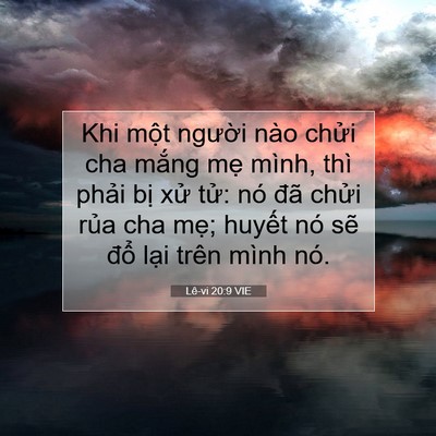 Picture 07 - Lê-vi 20:9 VIE - Khi một người nào chửi cha mắng mẹ - Bible Verse Picture