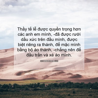 Picture 07 - Lê-vi 21:10 VIE - Thầy tế lễ được quyền trọng hơn - Bible Verse Picture