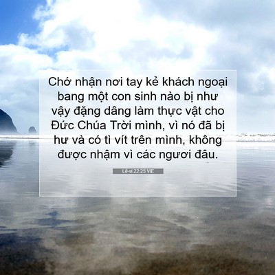Picture 07 - Lê-vi 22:25 VIE - Chớ nhận nơi tay kẻ khách ngoại bang - Bible Verse Picture