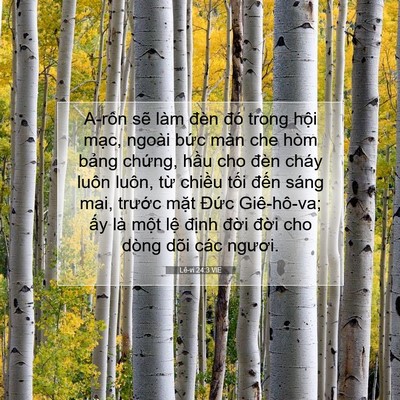 Picture 07 - Lê-vi 24:3 VIE - A-rôn sẽ làm đèn đó trong hội mạc, - Bible Verse Picture