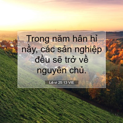 Picture 07 - Lê-vi 25:13 VIE - Trong năm hân hỉ nầy, các sản nghiệp - Bible Verse Picture