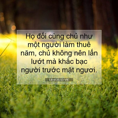 Picture 07 - Lê-vi 25:53 VIE - Họ đối cùng chủ như một người làm - Bible Verse Picture