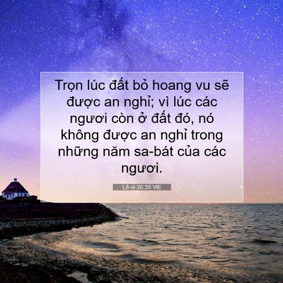 Picture 07 - Lê-vi 26:35 VIE - Trọn lúc đất bỏ hoang vu sẽ được an - Bible Verse Picture