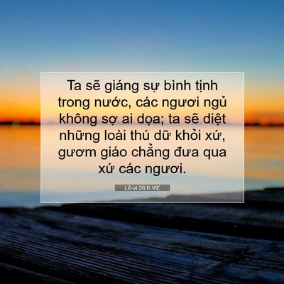 Picture 07 - Lê-vi 26:6 VIE - Ta sẽ giáng sự bình tịnh trong nước, - Bible Verse Picture