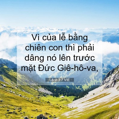 Picture 07 - Lê-vi 3:7 VIE - Vì của lễ bằng chiên con thì phải - Bible Verse Picture