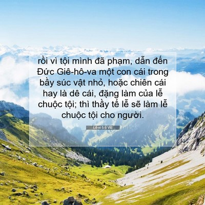 Picture 07 - Lê-vi 5:6 VIE - rồi vì tội mình đã phạm, dẫn đến - Bible Verse Picture