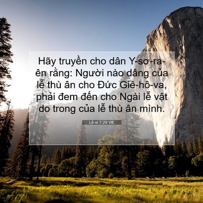 Picture 07 - Lê-vi 7:29 VIE - Hãy truyền cho dân Y-sơ-ra-ên rằng: - Bible Verse Picture