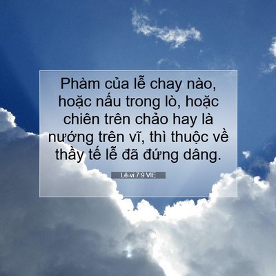 Picture 07 - Lê-vi 7:9 VIE - Phàm của lễ chay nào, hoặc nấu trong - Bible Verse Picture