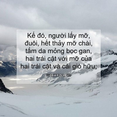 Picture 07 - Lê-vi 8:25 VIE - Kế đó, người lấy mỡ, đuôi, hết - Bible Verse Picture