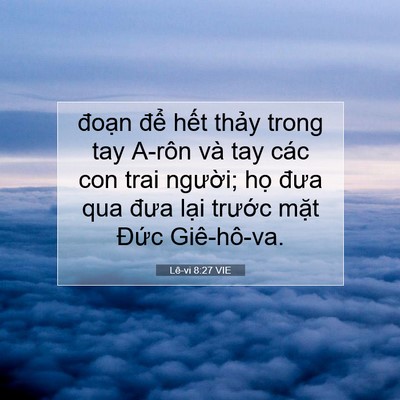 Picture 07 - Lê-vi 8:27 VIE - đoạn để hết thảy trong tay A-rôn và - Bible Verse Picture