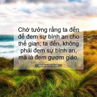 Picture 07 - Ma-thi-ơ 10:34 VIE - Chớ tưởng rằng ta đến để đem sự - Bible Verse Picture