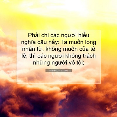 Picture 07 - Ma-thi-ơ 12:7 VIE - Phải chi các ngươi hiểu nghĩa câu nầy: - Bible Verse Picture