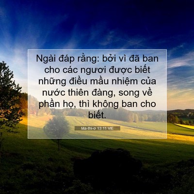 Picture 07 - Ma-thi-ơ 13:11 VIE - Ngài đáp rằng: bởi vì đã ban cho các - Bible Verse Picture
