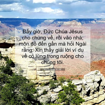 Picture 07 - Ma-thi-ơ 13:36 VIE - Bấy giờ, Đức Chúa Jêsus cho chúng về, - Bible Verse Picture