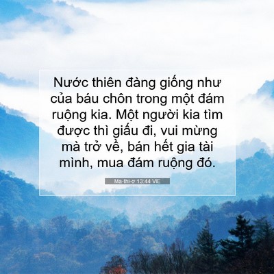 Picture 07 - Ma-thi-ơ 13:44 VIE - Nước thiên đàng giống như của báu - Bible Verse Picture