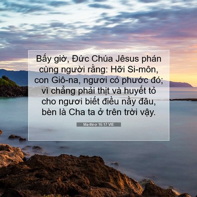 Picture 07 - Ma-thi-ơ 16:17 VIE - Bấy giờ, Đức Chúa Jêsus phán cùng - Bible Verse Picture